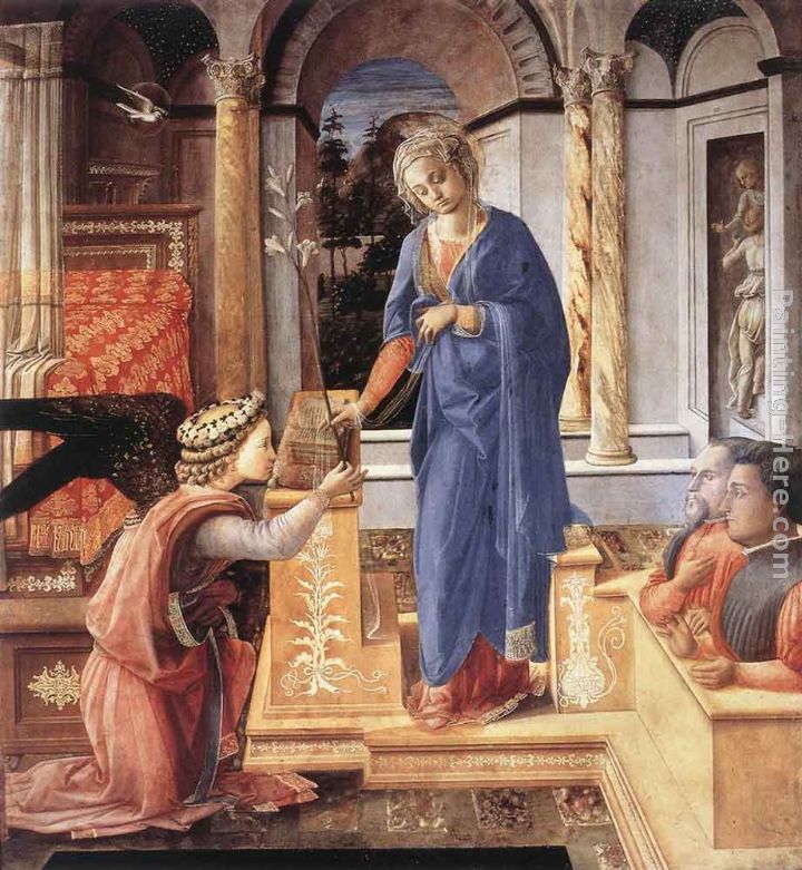 The Annunciation with two Kneeling Donors painting - Fra Filippo Lippi The Annunciation with two Kneeling Donors art painting